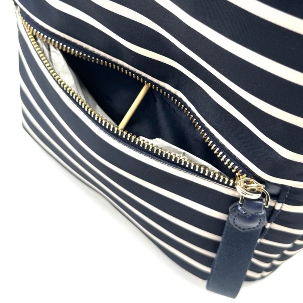 Kate Spade Chelsea Nylon Medium Backpack Navy Blue Striped - Picture 10 of 11